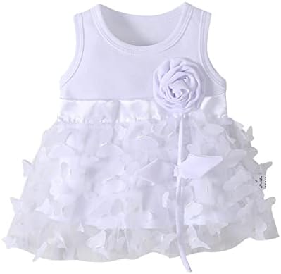 White Ruffle Sleeveless Princess Dress for Baby Girls
