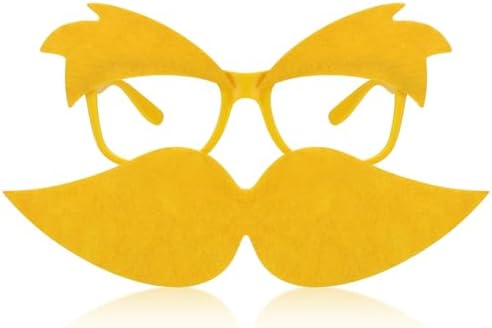 Foilswirl Yellow Mustache Glasses Halloween Trick or Treat Party Accessories
