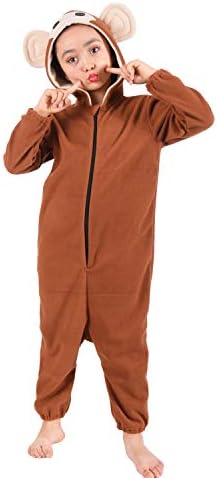 Monkey Onesie Costume for Boys and Girls Ages 3-14