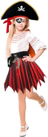 Byfirty 5Pcs Pirate Costume Kids Girls