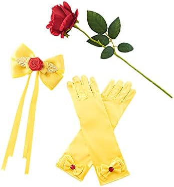 JiaDuo Princess Costume Accessories Halloween Hair Bow Glove Set