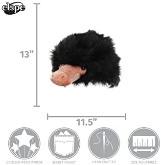 Plush Niffler Hat for Adults Faux Fur Plastic Eyes and Adjustable