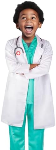 Meland Kids Doctor Role-Play Set with scrubs lab coat