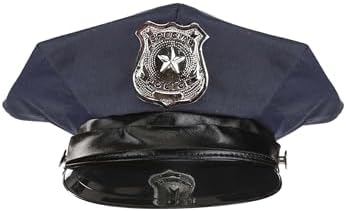Elope Kids Police Hat with Silver Badge Adjusted Brim