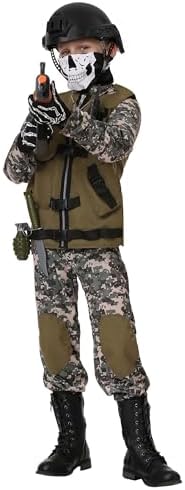 Kids Camo Trooper Costume with Tactical Vest and Accessories