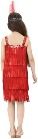 Leadtex Girls 20s Flapper Dress Costume with Feather Headband 1