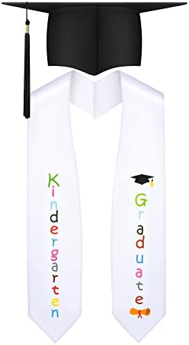 White Black Graduation Sash Cap