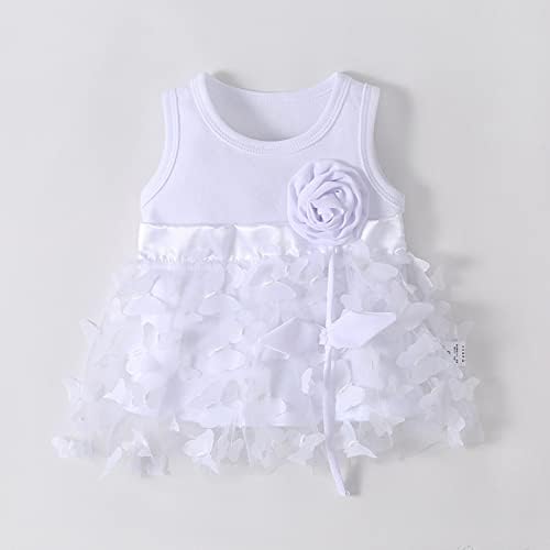 White Ruffle Sleeveless Princess Dress for Baby Girls