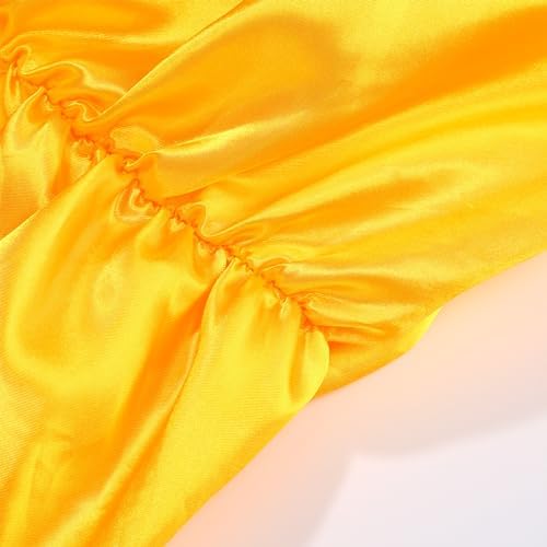 Princess Dress for Girls Halloween Costume Yellow Layered Accessories