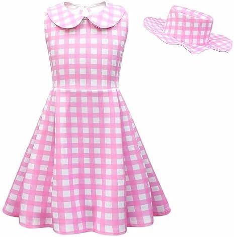 Little Miss 50s Pink Plaid Dress Set