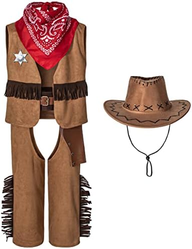 Rerypto Wild West Cowboy Costume Set for Kids 3-12