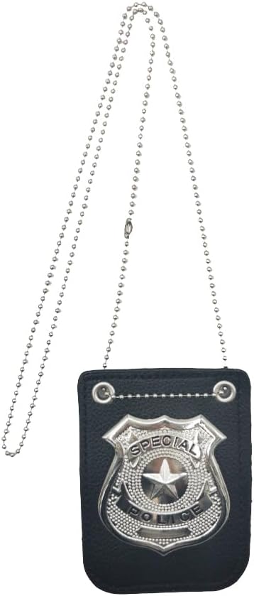 Realistic Police Badge with Chain Costume Access