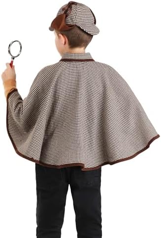 Kids Detective Costume Kit Halloween Houndstooth Accessories for Kids Detectives
