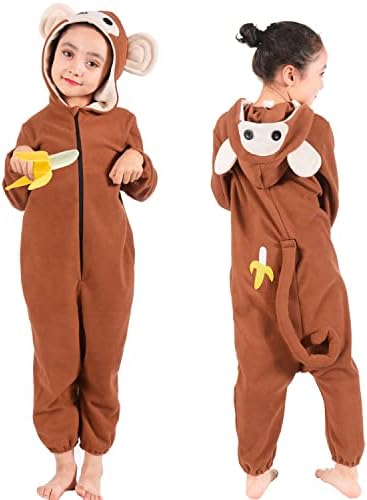 Monkey Onesie Costume for Boys and Girls Ages 3-14