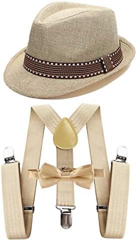 Kids 1920s Gangster Fedora Suspenders Bow Tie Costume Set