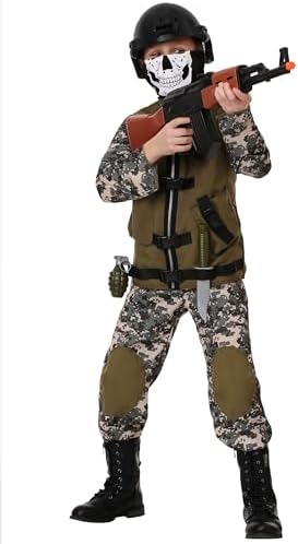 Kids Camo Trooper Costume with Tactical Vest and Accessories