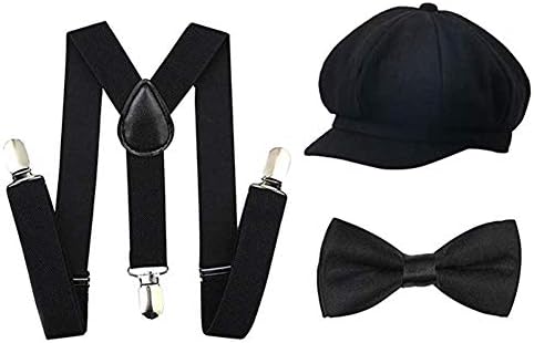 Unleash 1920s Spirit Gatsby Bow Tie suspenders set for boys