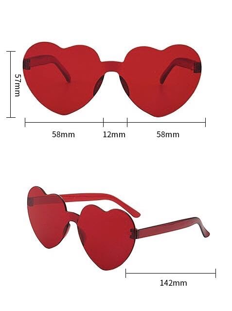 Valentines Day Heart-Shaped Sunglasses HeadbandsRedHot Pink