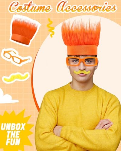 XunYee Orange Cosplay Accessories for Men - Headband Frames and Mustaches