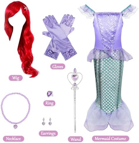 Jeroesja MermaidCOST Princess Dress for Girls