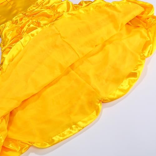 Princess Dress for Girls Halloween Costume Yellow Layered Accessories