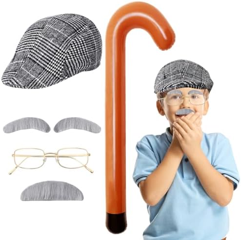 Xanllaxa 5-Pcs Old Man Costume