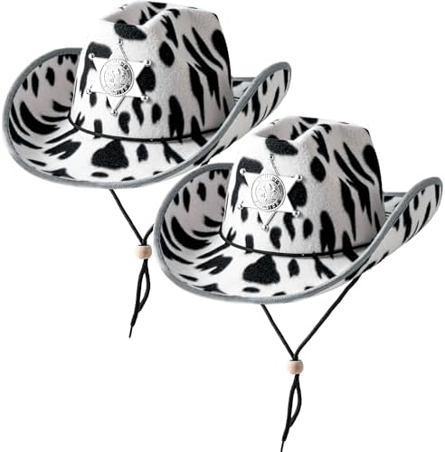 Halloween Spooktacular 2-Piece Felt Cowboy Hats for Kids Adults