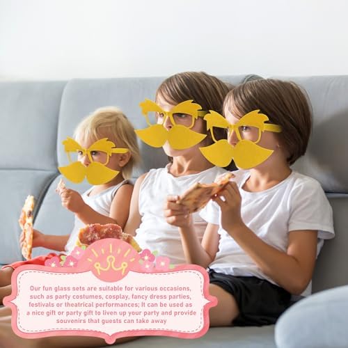 Foilswirl Yellow Mustache Glasses Halloween Trick or Treat Party Accessories