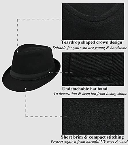 UTOWO Boys felt fedora hat