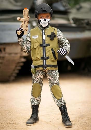 Kids Camo Trooper Costume with Tactical Vest and Accessories