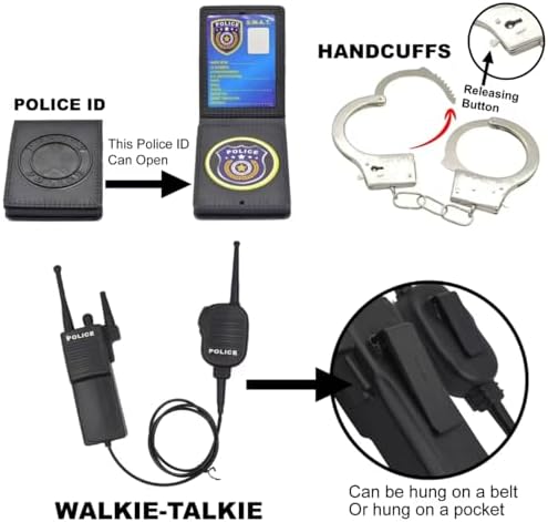 QPCOS Police Costume for Kids Halloween Party Role-Play Set