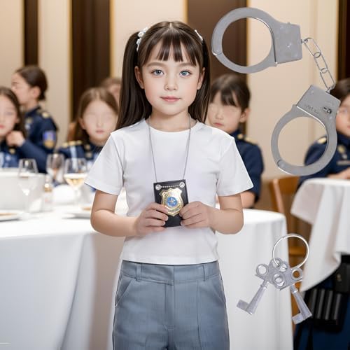Premium Police Badge and Handcuff Set for Kids