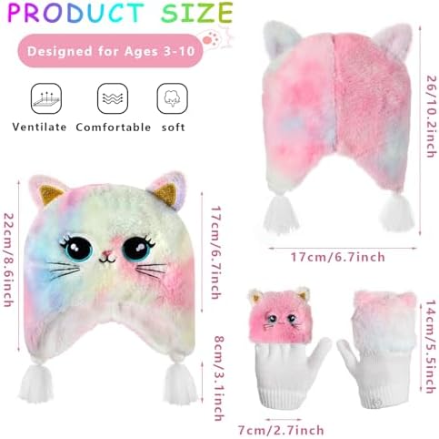 Girls Winter Hat glove Set