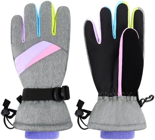 Duoyeree Kids Waterproof Ski Gloves