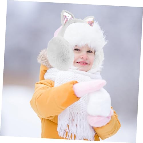 LIFKOME Winter Warm Earmuffs foldable stretch cat ears for children