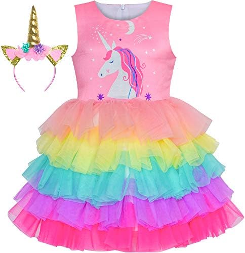 Sunny Fashion Girls Dress Unicorn Party Tulle Dress