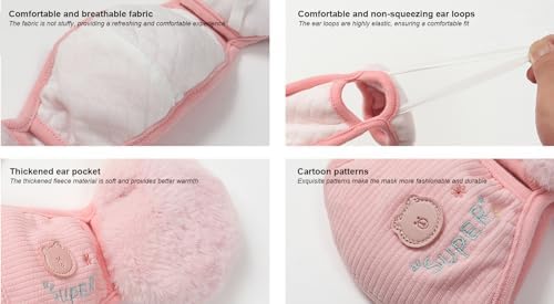 Winter Warm Mask for Teens - Thicken Dustproof Earmuffs for Cold Weather