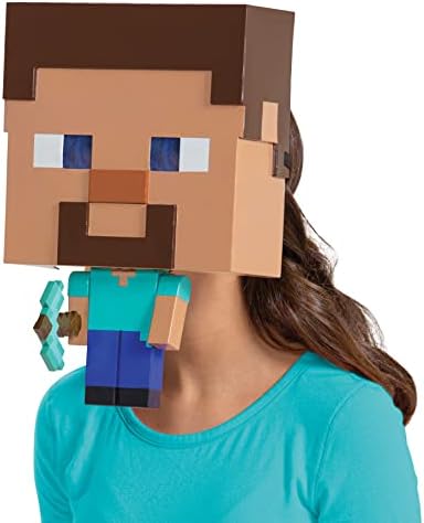 Minecraft Steve Costume Mask Official Mega Mask Kids Child Size