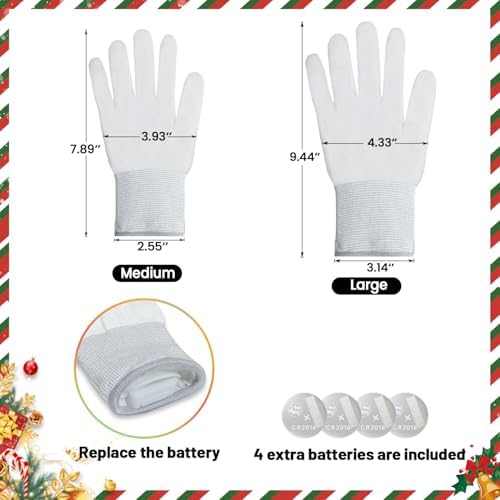 BOMLY LED Kids Gloves Glow in the Dark Ages 5-13