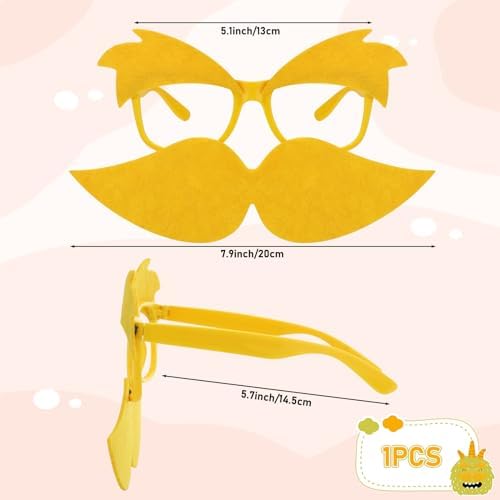Foilswirl Yellow Mustache Glasses Halloween Trick or Treat Party Accessories