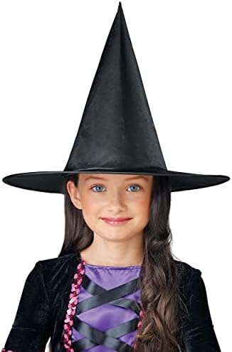 Fun Costumes Kids Witch Hat Black Satin Cone