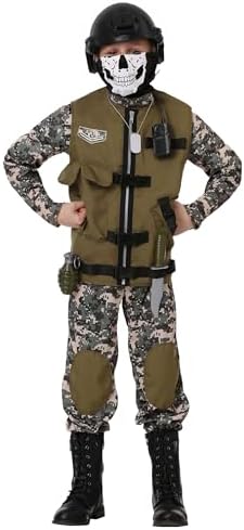 Kids Camo Trooper Costume with Tactical Vest and Accessories