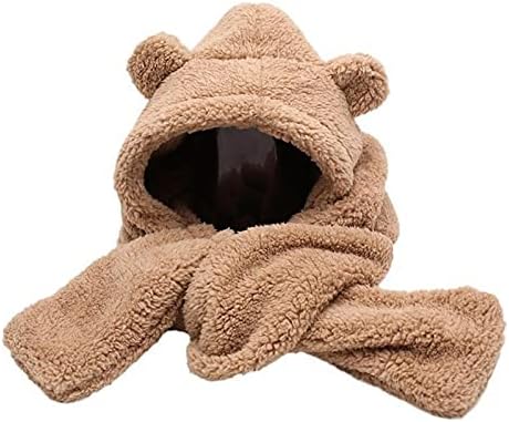 Wuluwala Cute Bear Kids Winter Gift Plush Scarf Hat Gloves Set