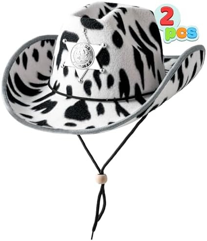 Halloween Spooktacular 2-Piece Felt Cowboy Hats for Kids Adults