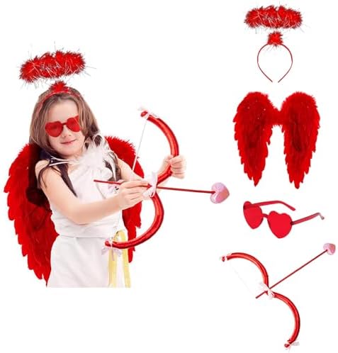 Kephay Valentines Cupid Costume Set for Adults Kids and Toddles