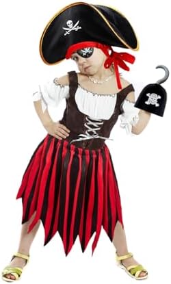 Byfirty 5Pcs Pirate Costume Kids Girls