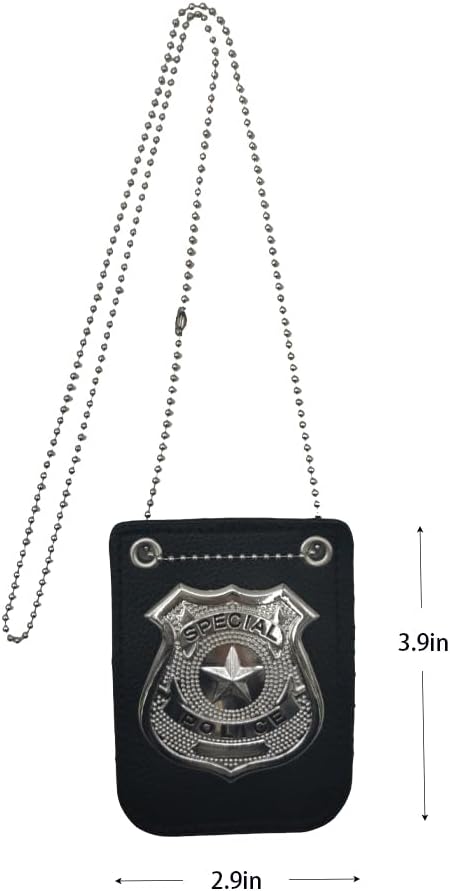 Realistic Police Badge with Chain Costume Access