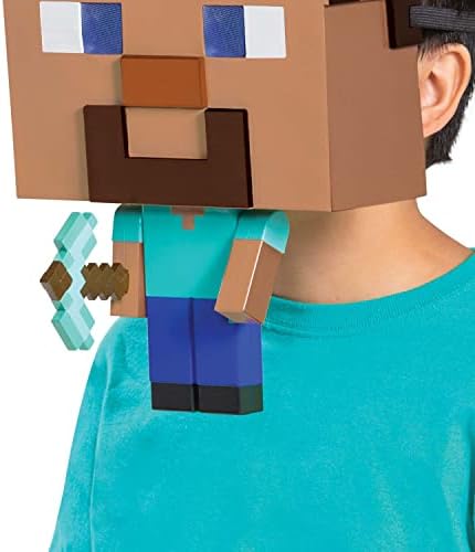 Minecraft Steve Costume Mask Official Mega Mask Kids Child Size