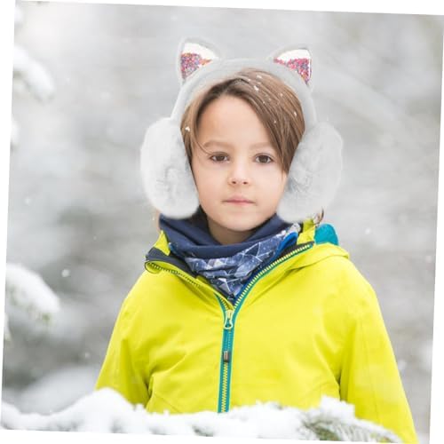 LIFKOME Winter Warm Earmuffs foldable stretch cat ears for children