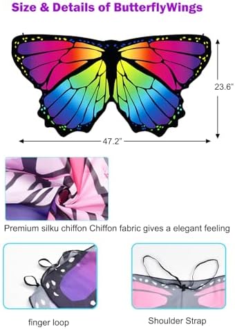 Aimeiar Butterfly Wings Costume for Girls